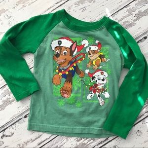Paw patrol Christmas long sleeve shirt green 2T